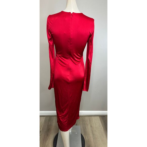 VERSACE Embellished twist-front jersey midi dress IT40/US4 $2490 - Picture 7 of 10